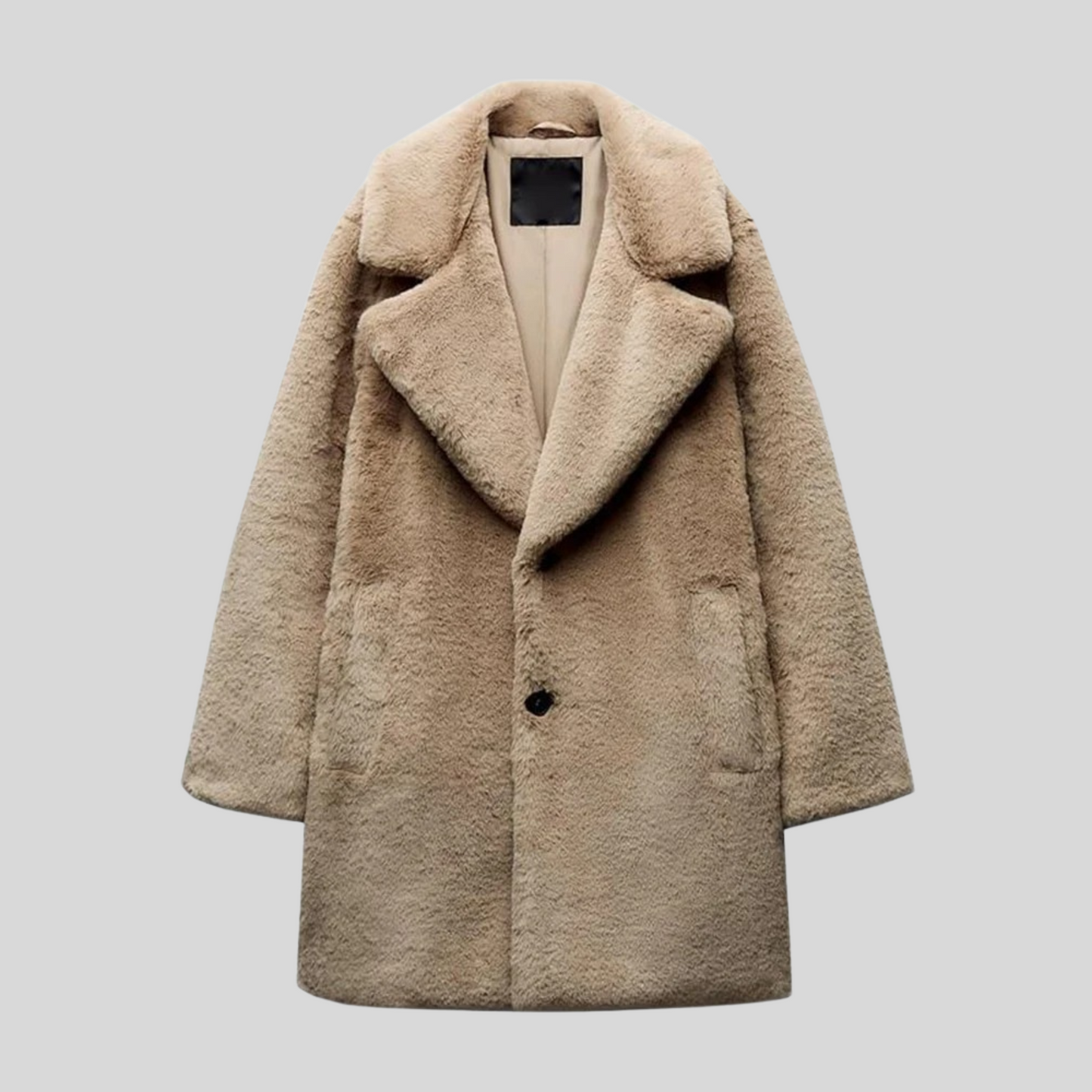 Susan | Women’s Teddy Winter Coat with Thick Fabric & Large Lapel Collar