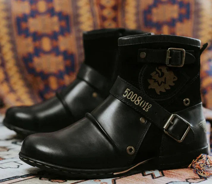 Reimar | Men's Vintage Style Adjustable Buckle Cowboy Boots