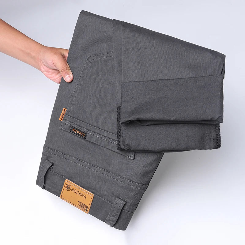 Fenwick | Men’s Cotton Work Trousers Slim Fit Straight Leg Business Casual Style