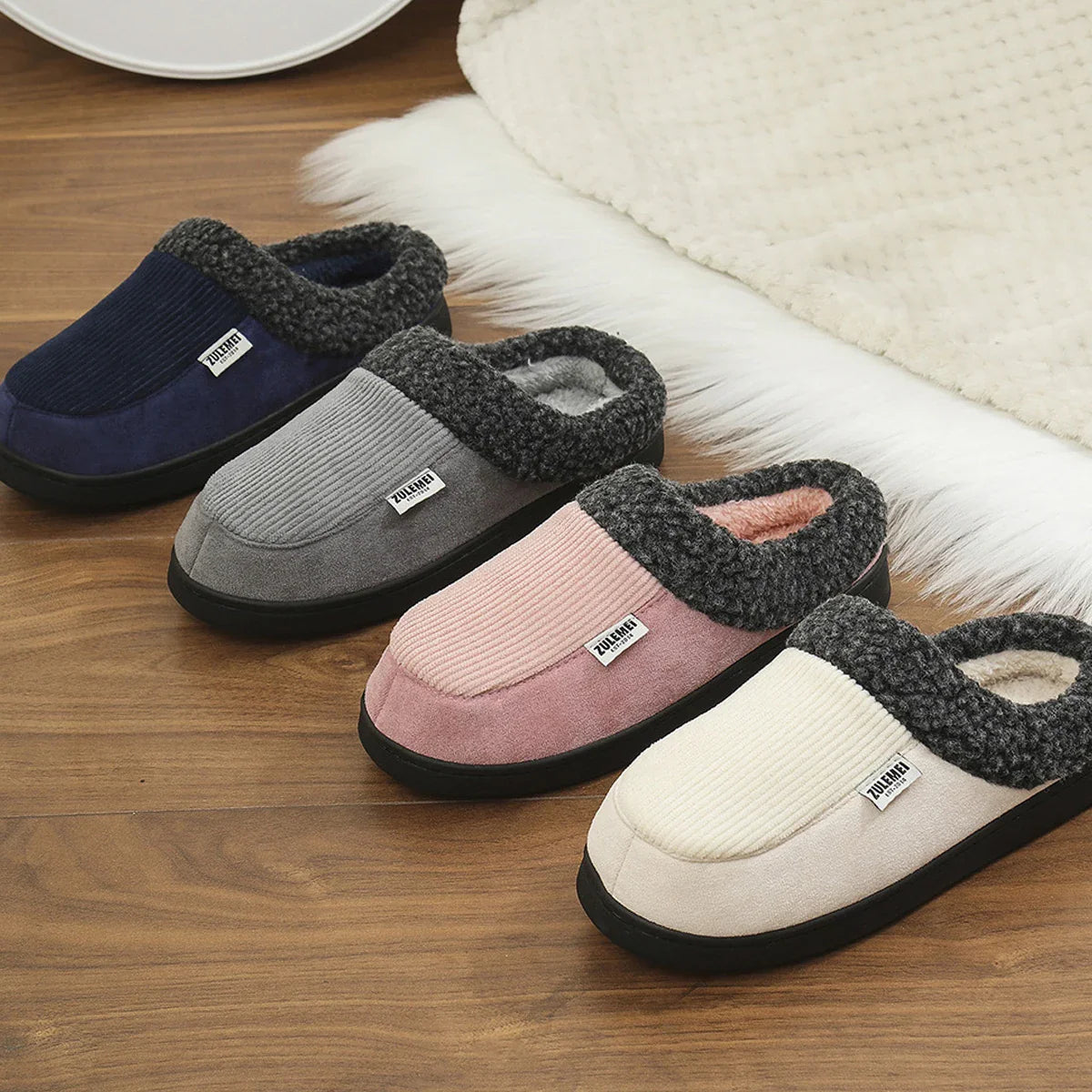 Camberley | Unisex Memory Foam Indoor Slippers with Plush Lining & Anti-Slip Sole
