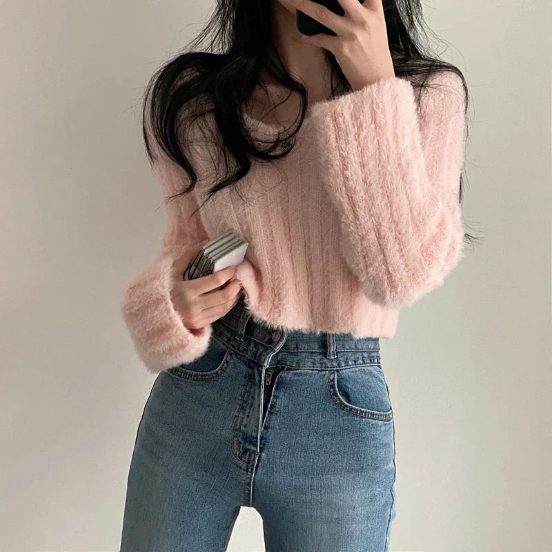 Betty | Women's Soft Teddy Cropped Sweater – Cosy & Stylish