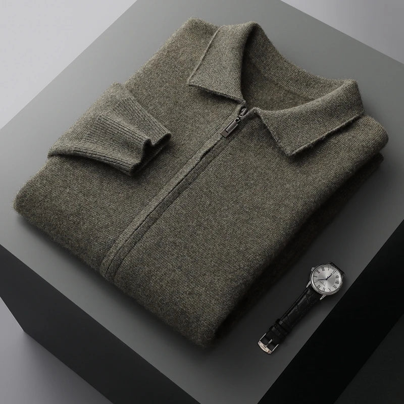 Hartmut | Men’s Premium Cashmere Cardigan with Full Zip and Side Pockets