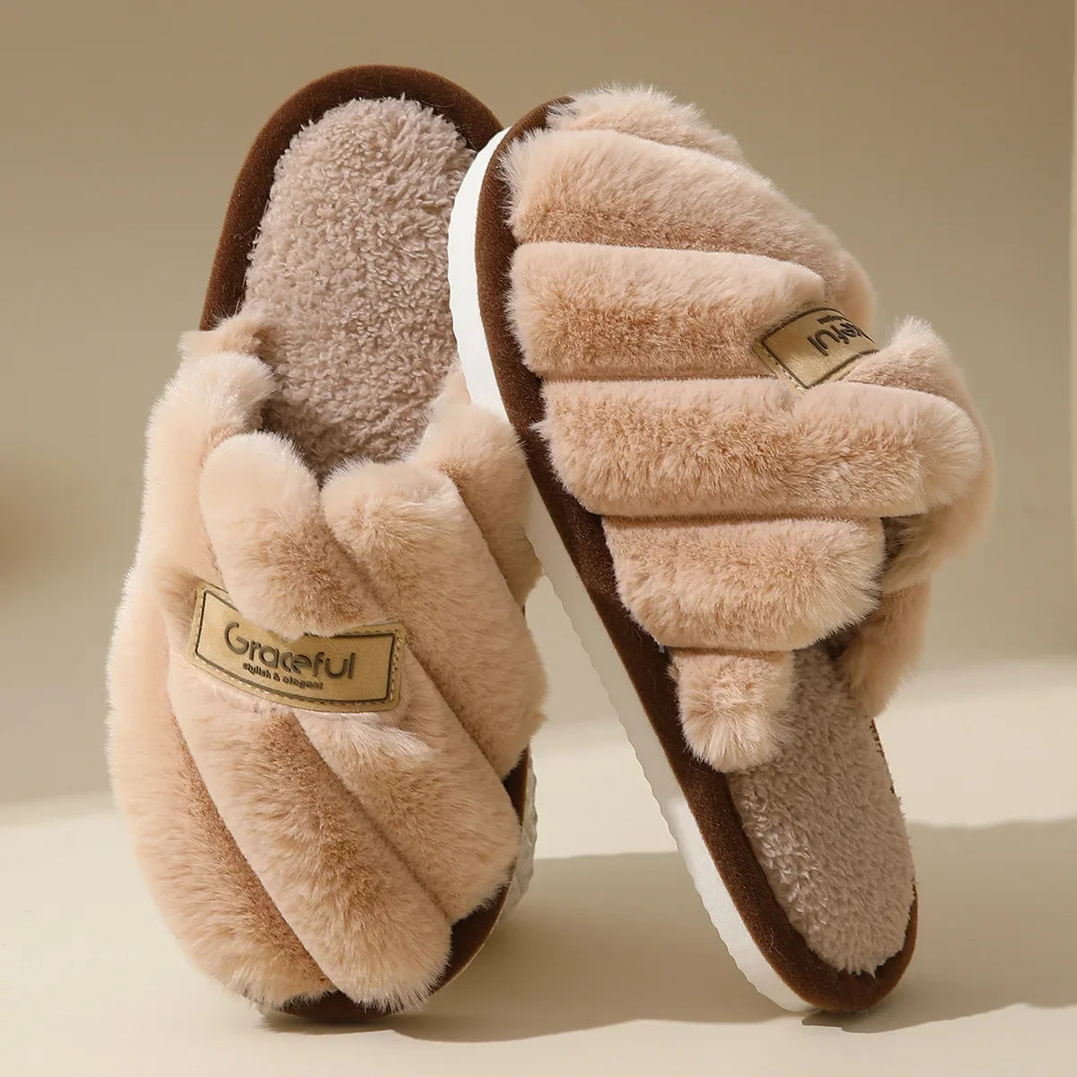 Lauren | Women’s Plush Slide Slippers with Soft Cushion & Indoor Comfort