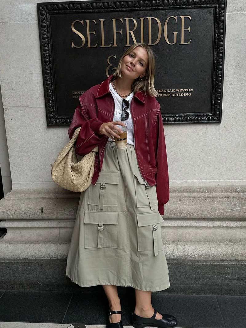 Jessie | Women’s Oversized Burgundy Zip-Up Jacket in Casual Street Style