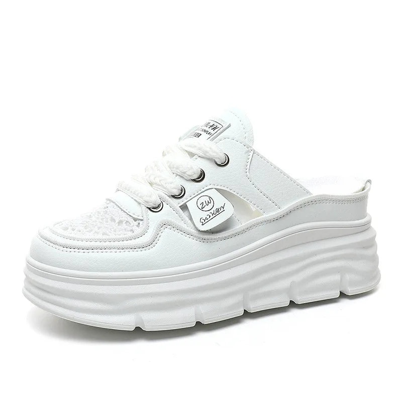 Tilda | Women's Platform Lace-Up Mule Sneakers – Stylish & Comfortable Slip-On Trainers