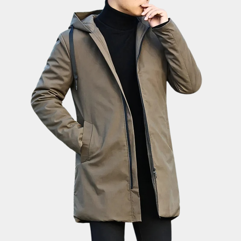 Vaughn | Men’s Lined Winter Coat with Hood | Warm Transitional Outdoor Jacket