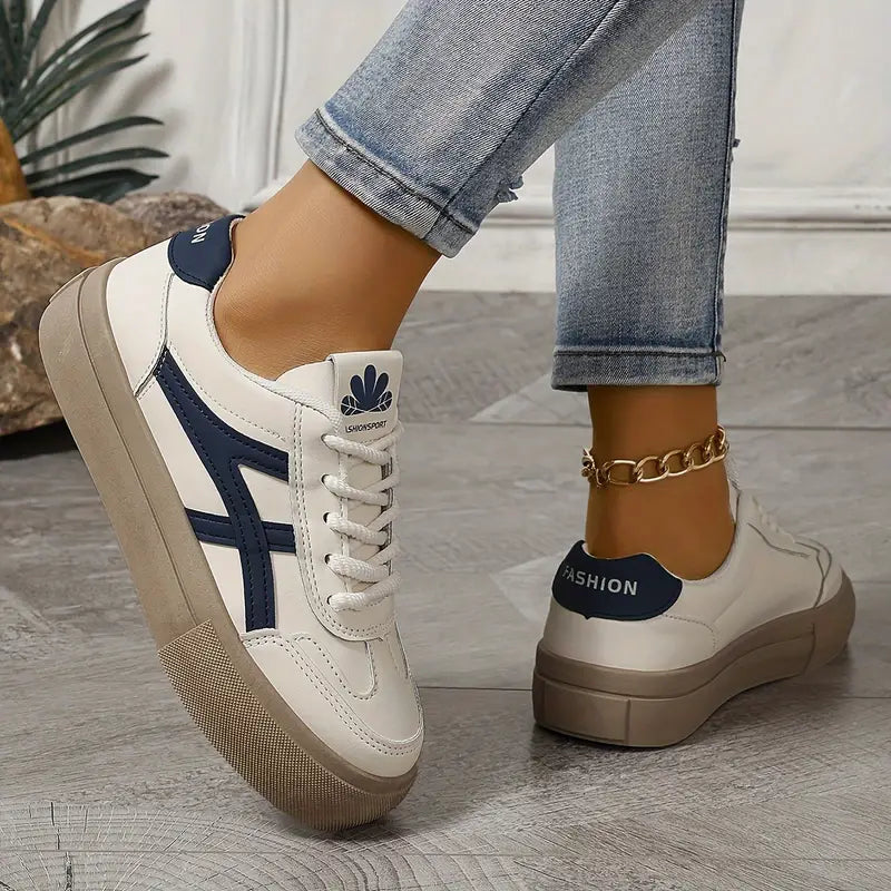 Xaviera | Women’s Orthopaedic Lace-Up Sneakers with Thick Sole – Comfort & Stability for Everyday Wear