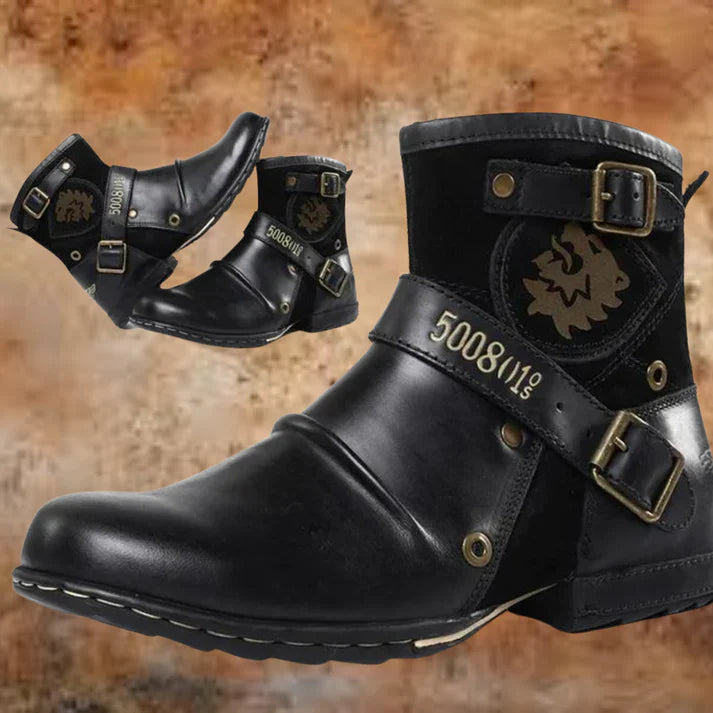 Reimar | Men's Vintage Style Adjustable Buckle Cowboy Boots
