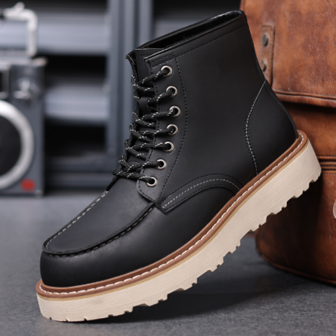 Raven | Men's Premium Lace-Up Ankle Boots – Thick Sole, Durable & Stylish