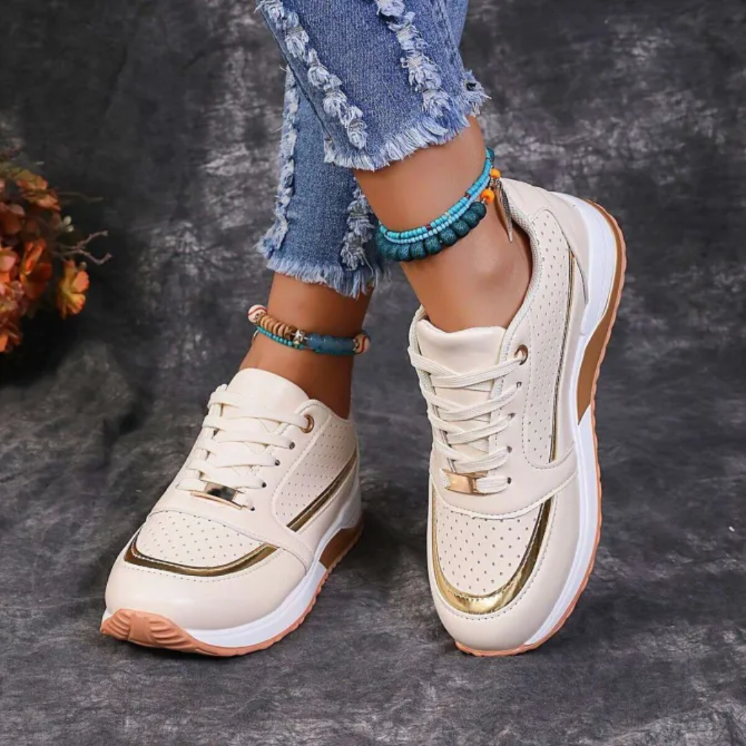 Ivy | Women's Modern Lace-Up Platform Sneakers – Stylish & Comfortable Walking Shoes