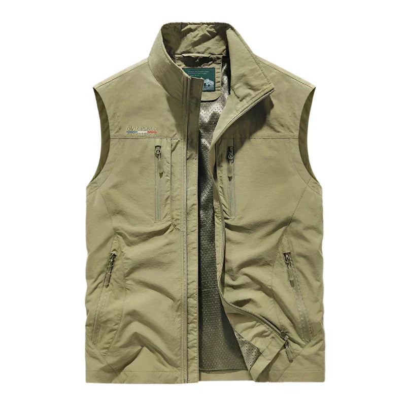 Brandon | Men’s Lightweight Stand Collar Vest with Multi Zipped Pockets for Transitional Seasons