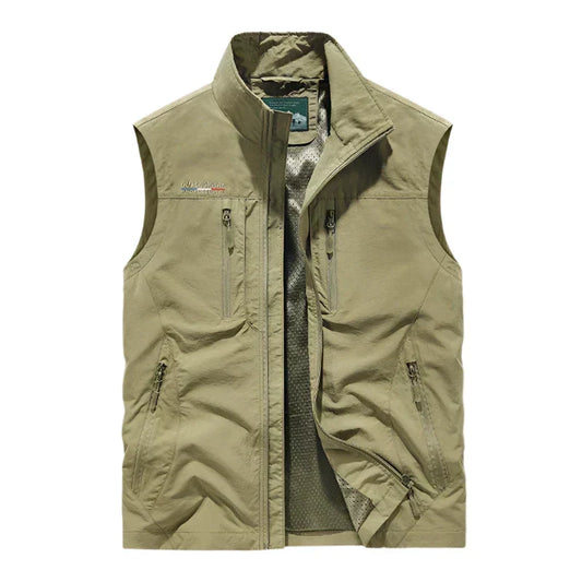Brandon | Men’s Lightweight Stand Collar Vest with Multi Zipped Pockets for Transitional Seasons