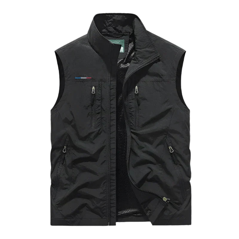 Brandon | Men’s Lightweight Stand Collar Vest with Multi Zipped Pockets for Transitional Seasons