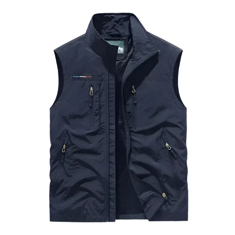Brandon | Men’s Lightweight Stand Collar Vest with Multi Zipped Pockets for Transitional Seasons