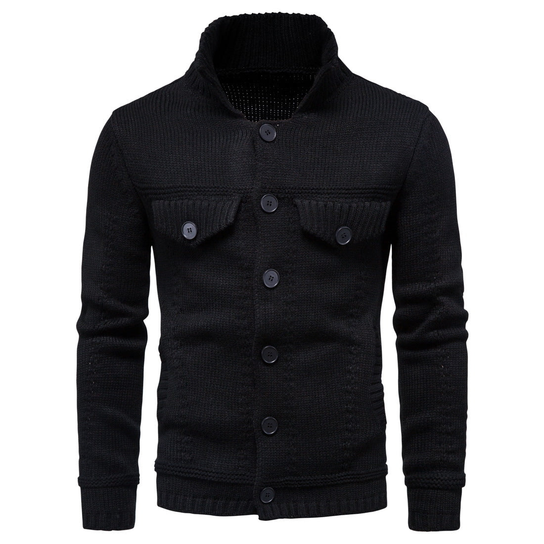 Karl | Men’s Solid Color Buttoned Knitted Cardigan – Classic Warmth and Style