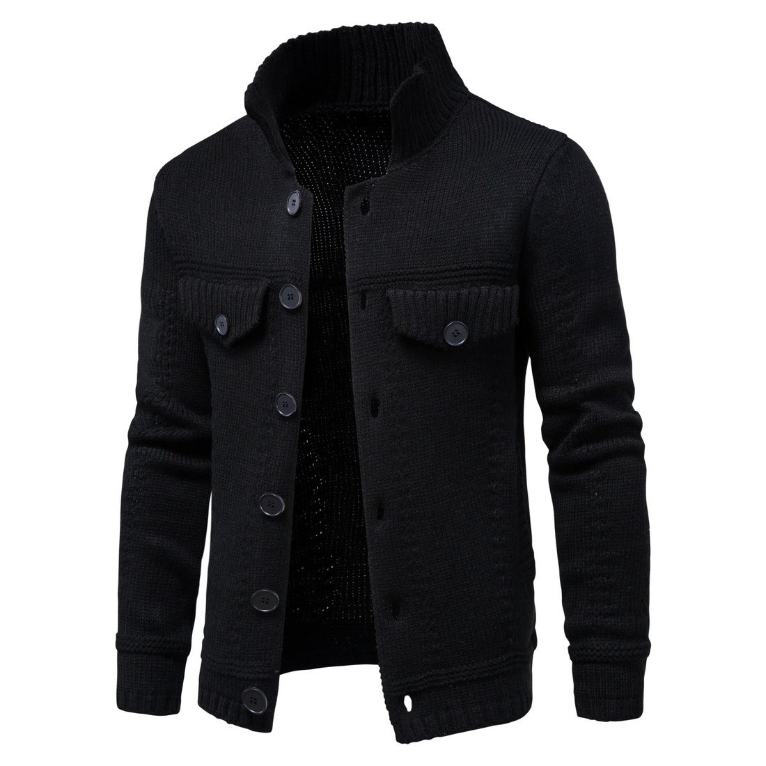 Karl | Men’s Solid Color Buttoned Knitted Cardigan – Classic Warmth and Style