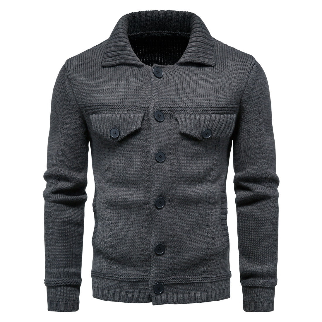 Karl | Men’s Solid Color Buttoned Knitted Cardigan – Classic Warmth and Style