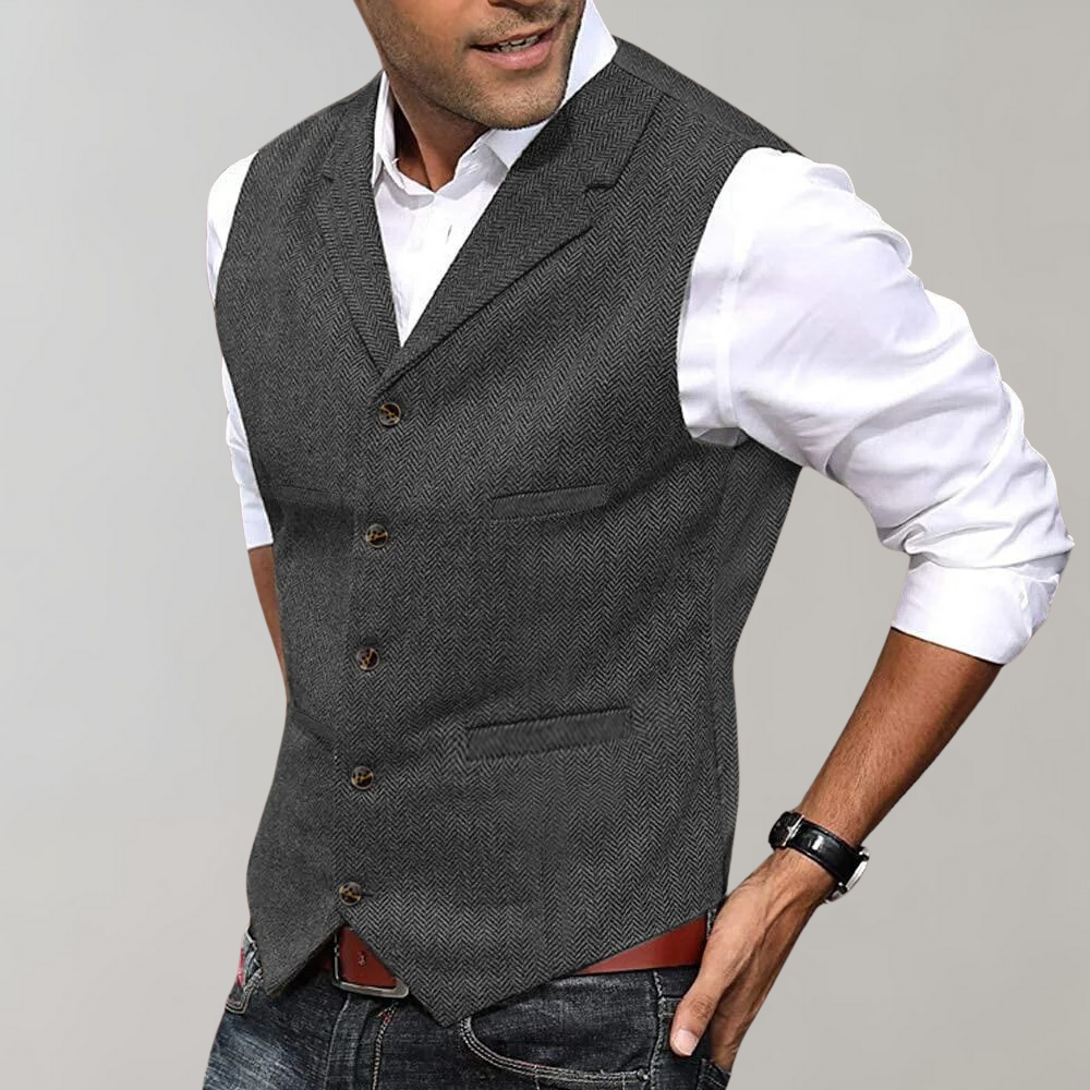 Bennett | Men’s Elegant Suit Waistcoat with Buttons, Classic Vest for Business & Leisure