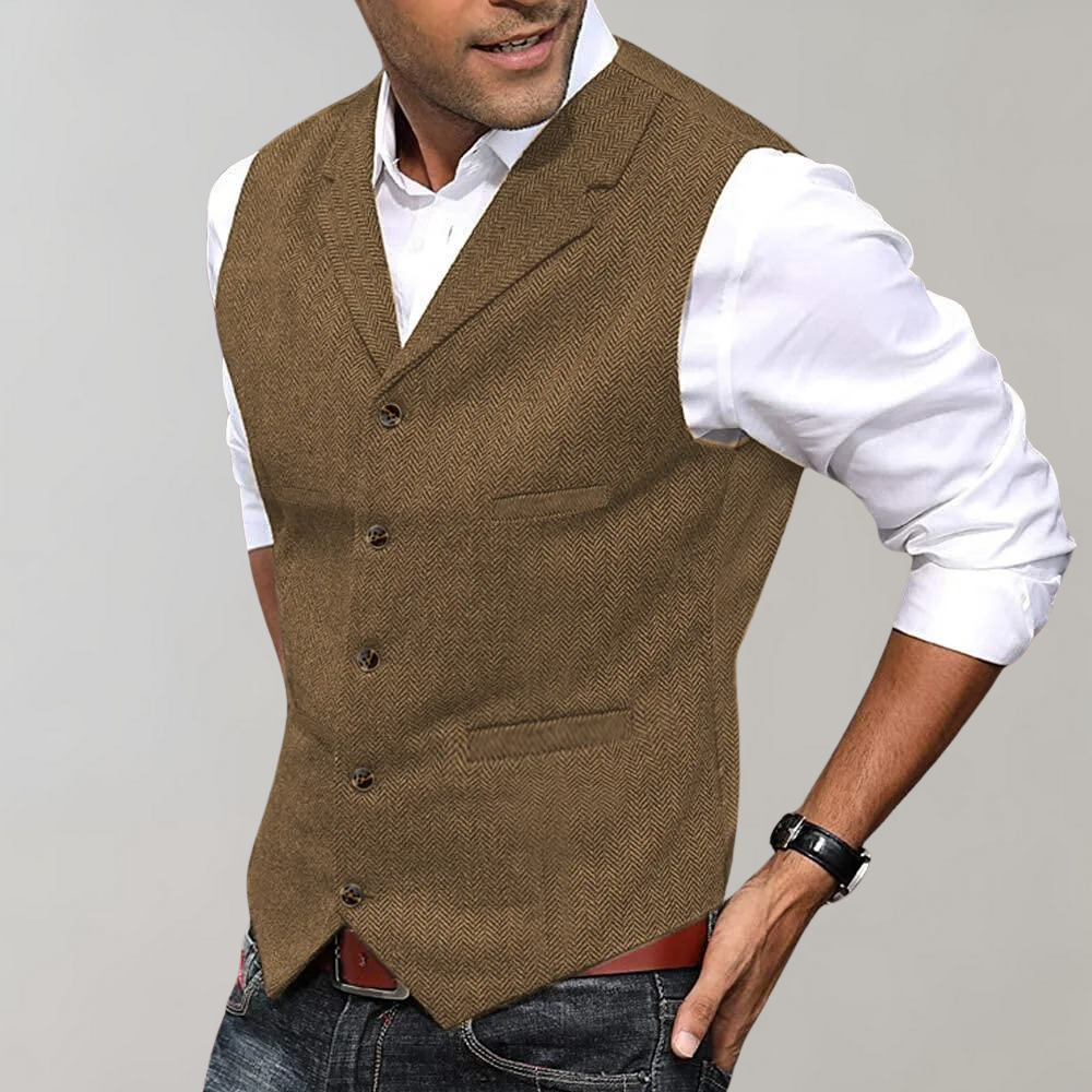 Bennett | Men’s Elegant Suit Waistcoat with Buttons, Classic Vest for Business & Leisure