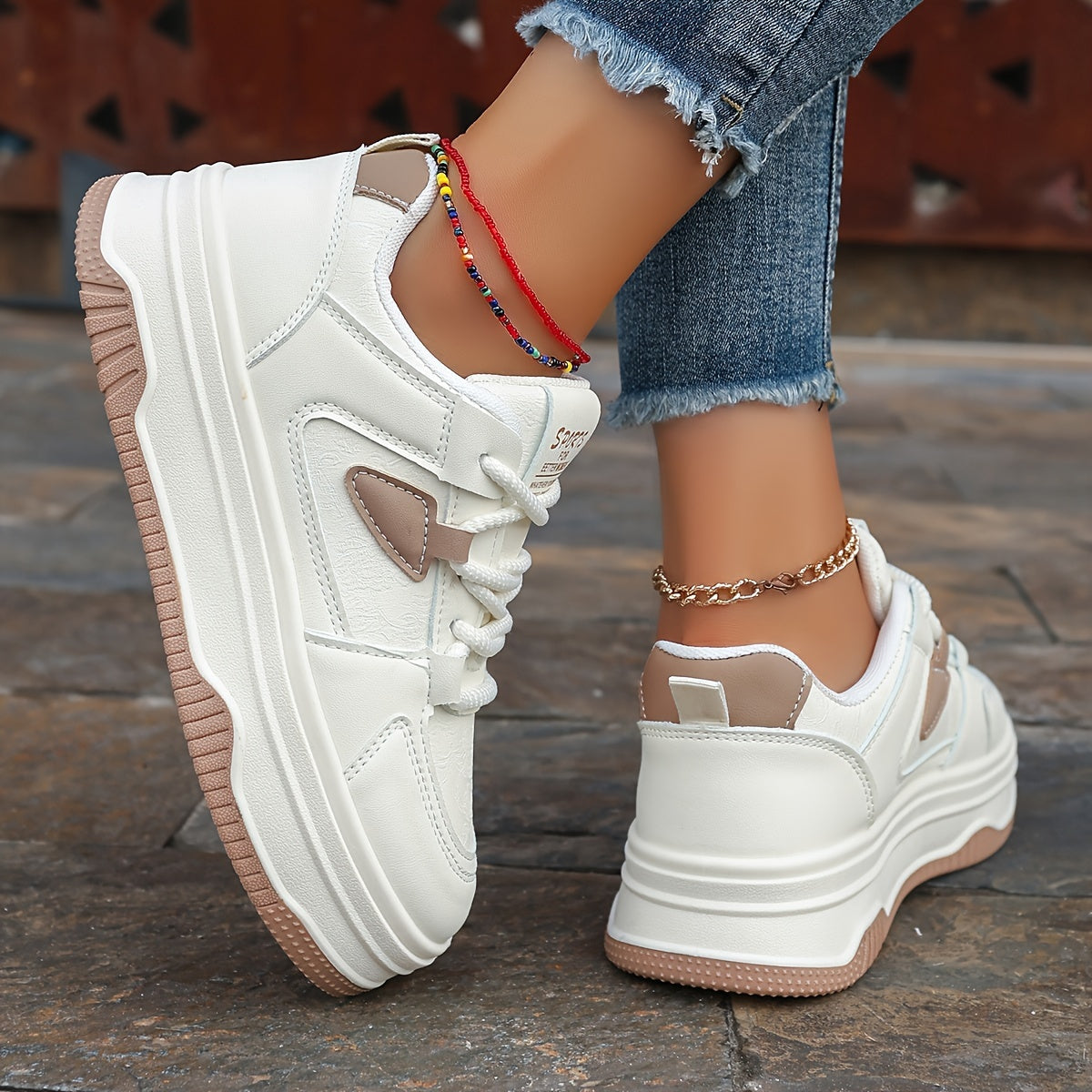 Gabrielie | Women's Breathable Lace-Up Platform Sneakers – Stylish & Comfortable Casual Shoes