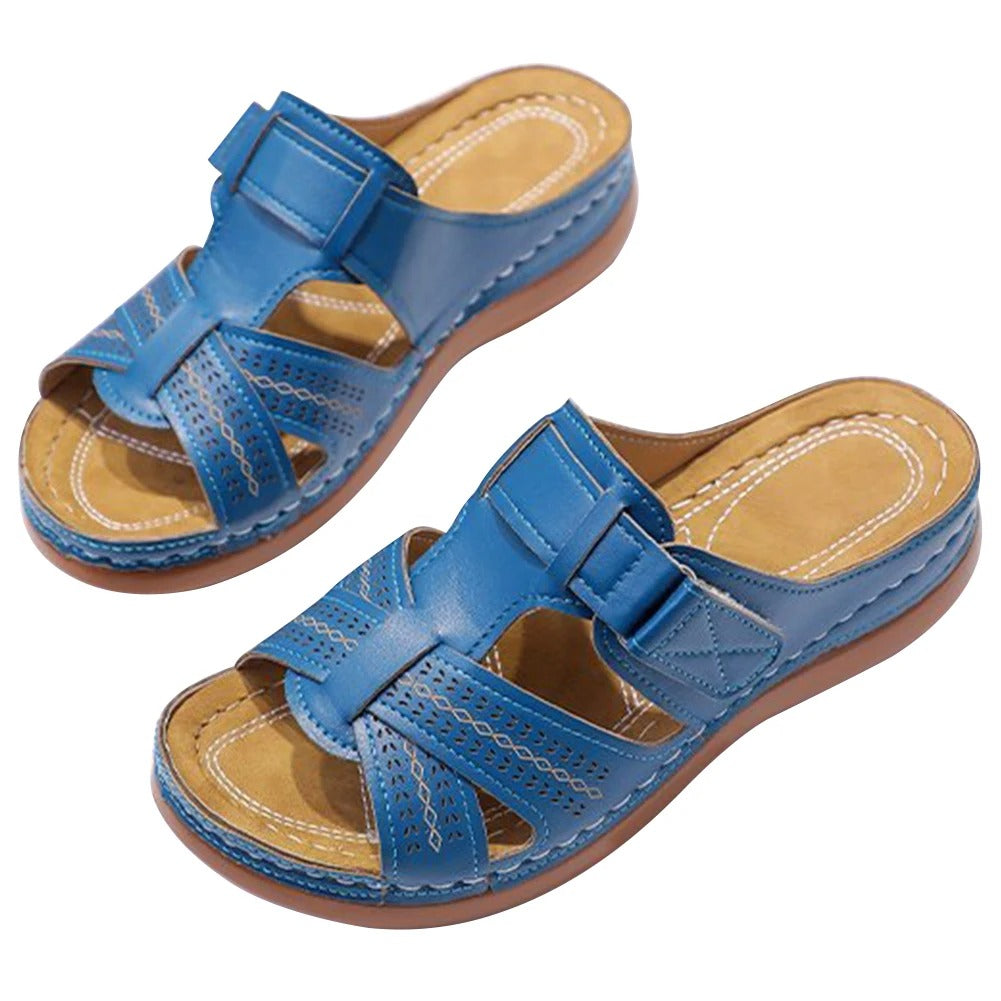 Esme | Women's Slip-On Platform Summer Sandals with Adjustable Velcro Straps – Cushioned, Comfy & Stylish