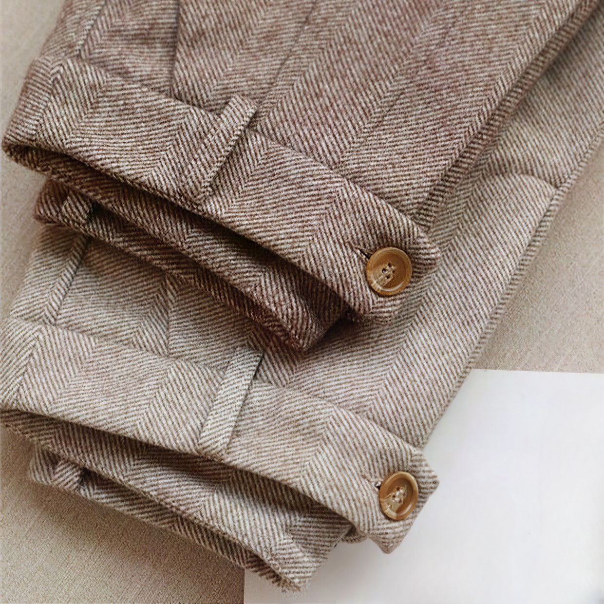 Gunther | Men's Slim-Fit High-Waisted Cotton Trousers – Smart Casual with Button Details