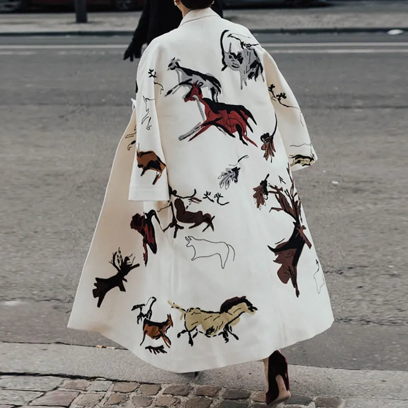 Veronica | Women's Elegant Long Cardigan Coat with Stylish Patterns