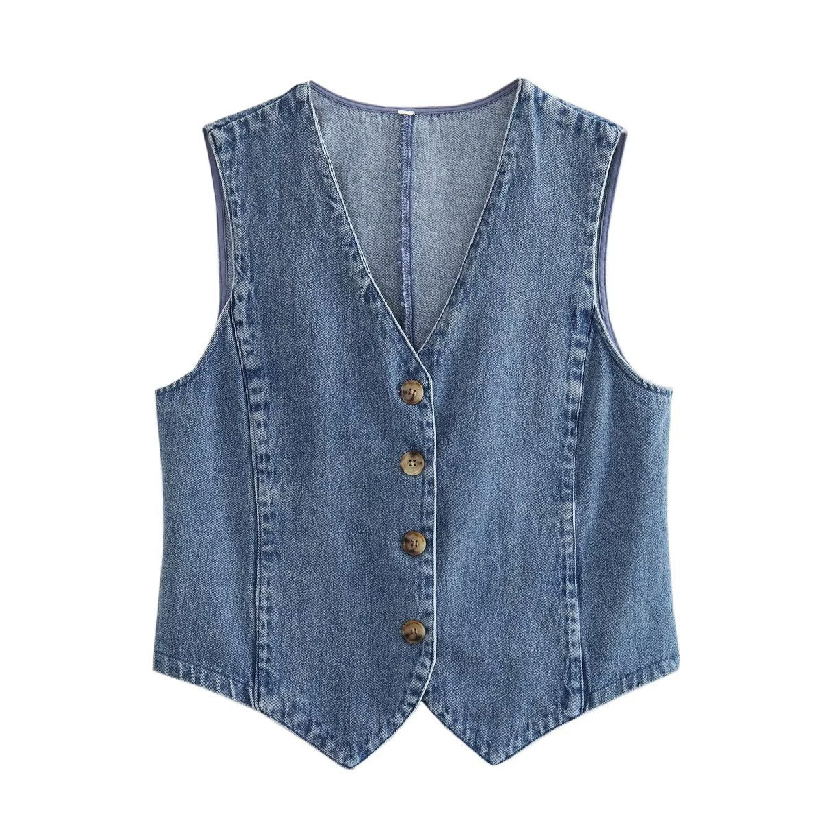 Gwenlyn | Women’s Stylish V-Neck Buttoned Sleeveless Summer Vest