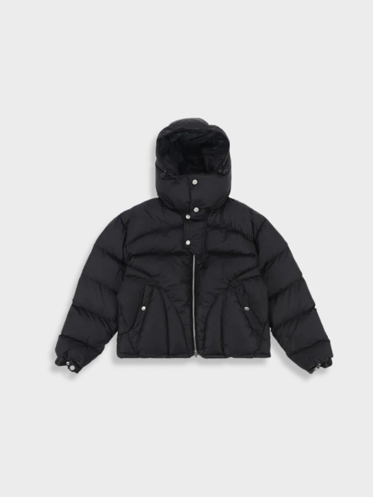 Edwin | Men's Black Thick Padded Cotton Jacket with Hood