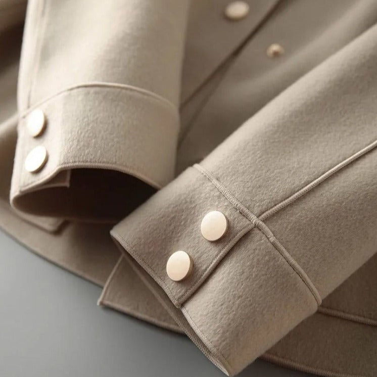 Melody | Women’s Cotton Jacket with Lapel Collar, Buttoned Loose Fit & Timeless Chic Style