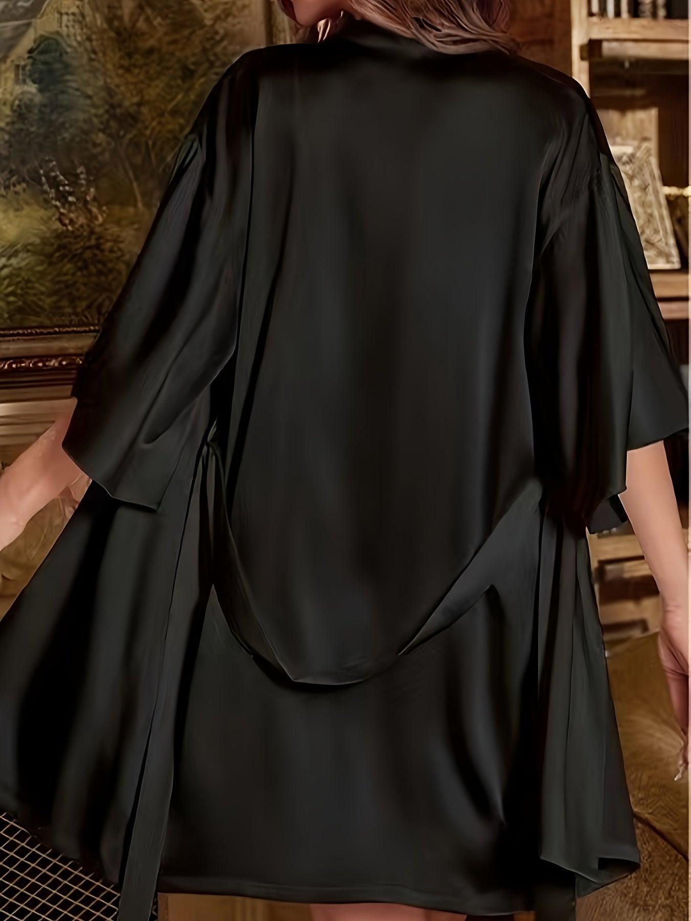 Lyra | Women's Silk Satin Sleepwear Set with Robe – Elegant & Sexy Spaghetti Strap Dress for Luxurious Comfort