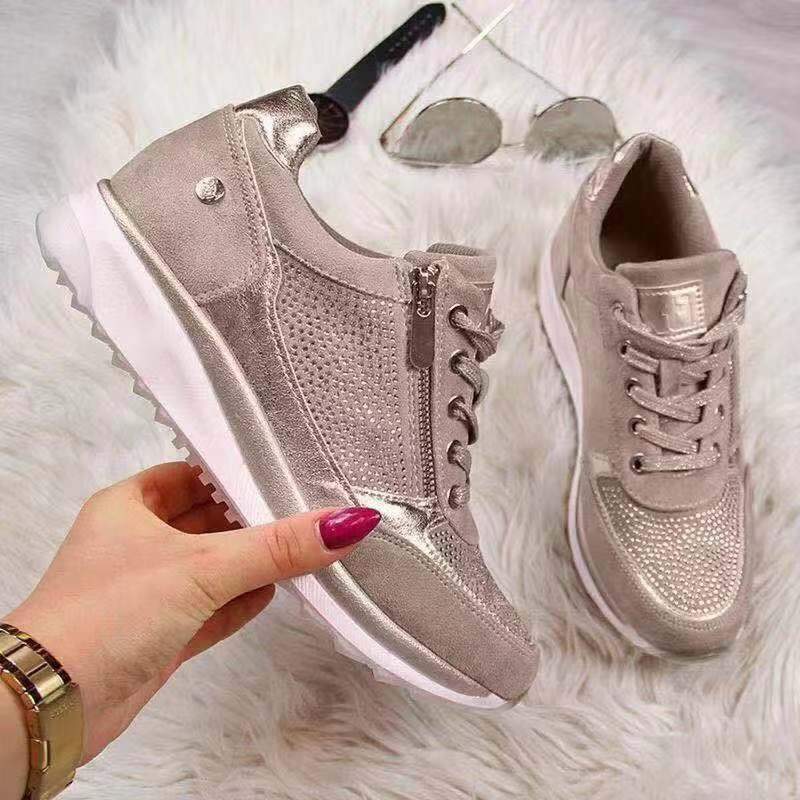 Georgia | Women's Orthopedic Lace-Up & Zip Sparkly Sneakers