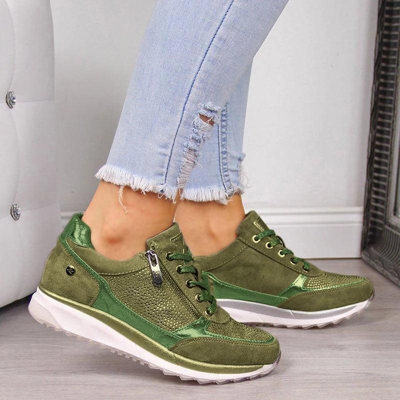Georgia | Women's Orthopedic Lace-Up & Zip Sparkly Sneakers