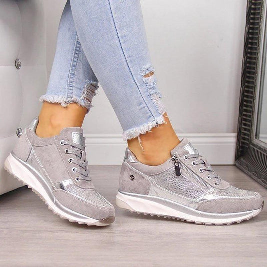 Georgia | Women's Orthopedic Lace-Up & Zip Sparkly Sneakers