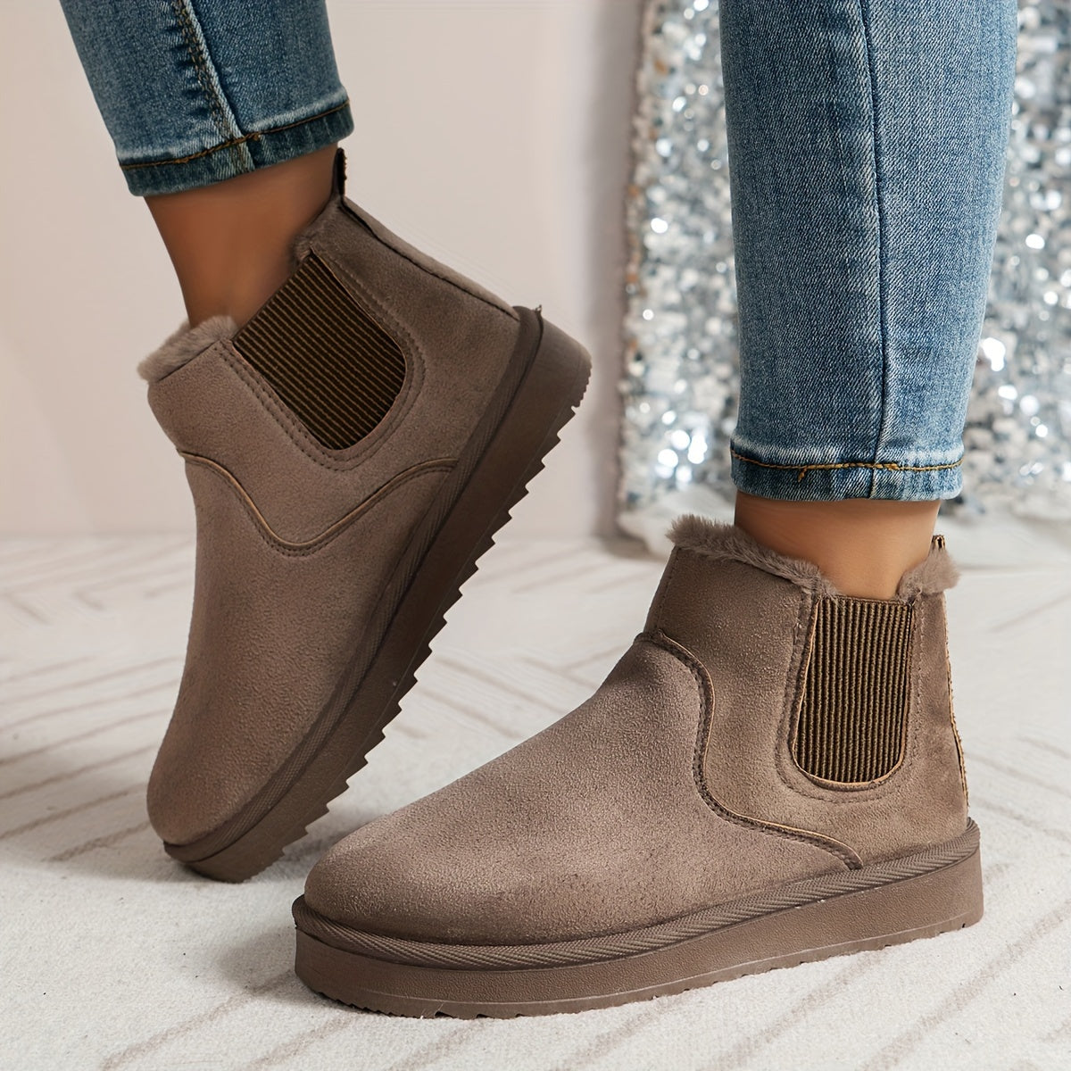 Patricia | Women’s Winter Slip-On Boots with Elastic Side Panels & Warm Lining