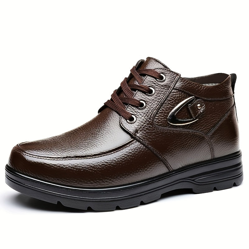 Arvion | Men’s Winter Business Boots with Warm Padded Lining & High-Top Lace-Up Design