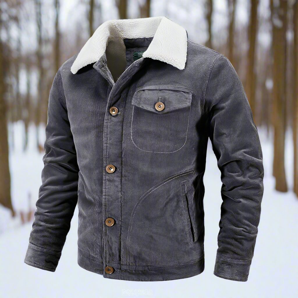 Devonshire | Men’s Classic Corduroy Jacket with Shearling Lapel & Pockets