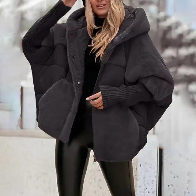 Iona | Women's Oversized Puffer Jacket with Hood and Ribbed Cuffs