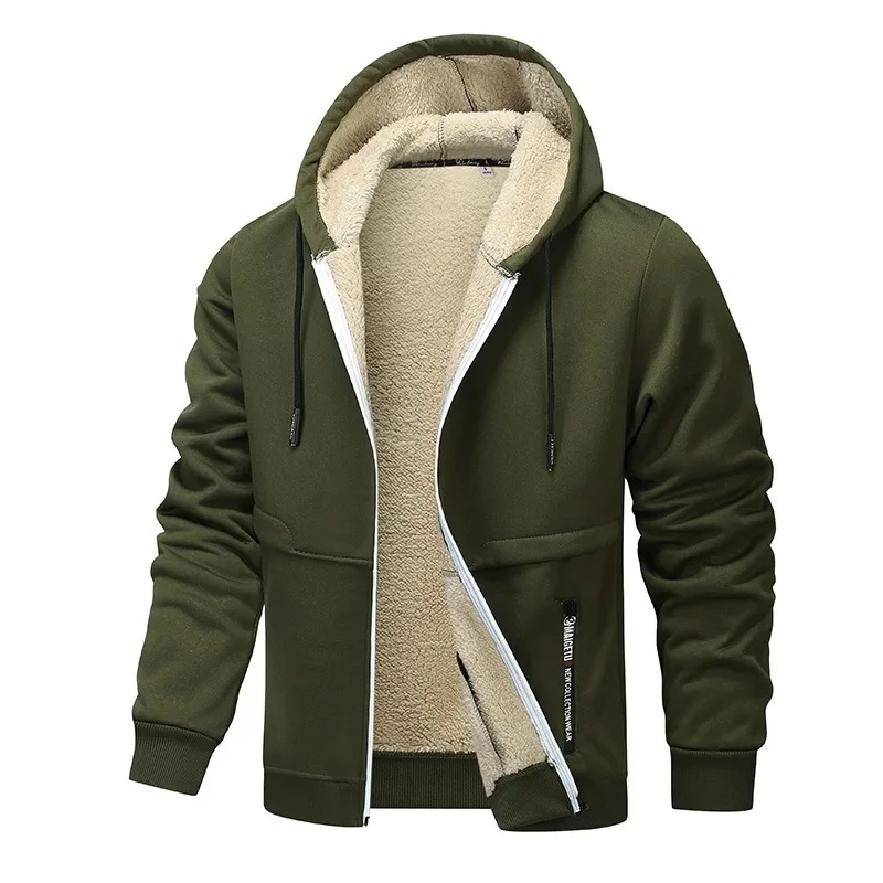Levaric | Men’s Hooded Fleece Jacket with Full Zip & Sherpa Lining