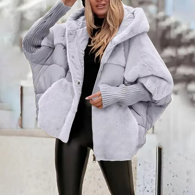Iona | Women's Oversized Puffer Jacket with Hood and Ribbed Cuffs