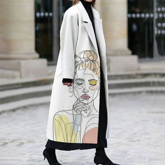 Veronica | Women's Elegant Long Cardigan Coat with Stylish Patterns
