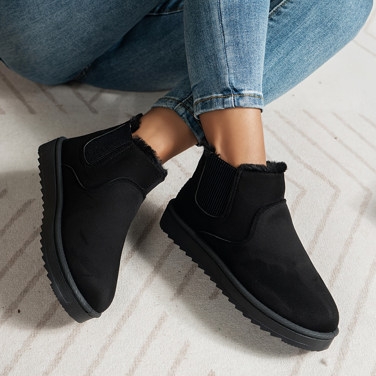 Patricia | Women’s Winter Slip-On Boots with Elastic Side Panels & Warm Lining