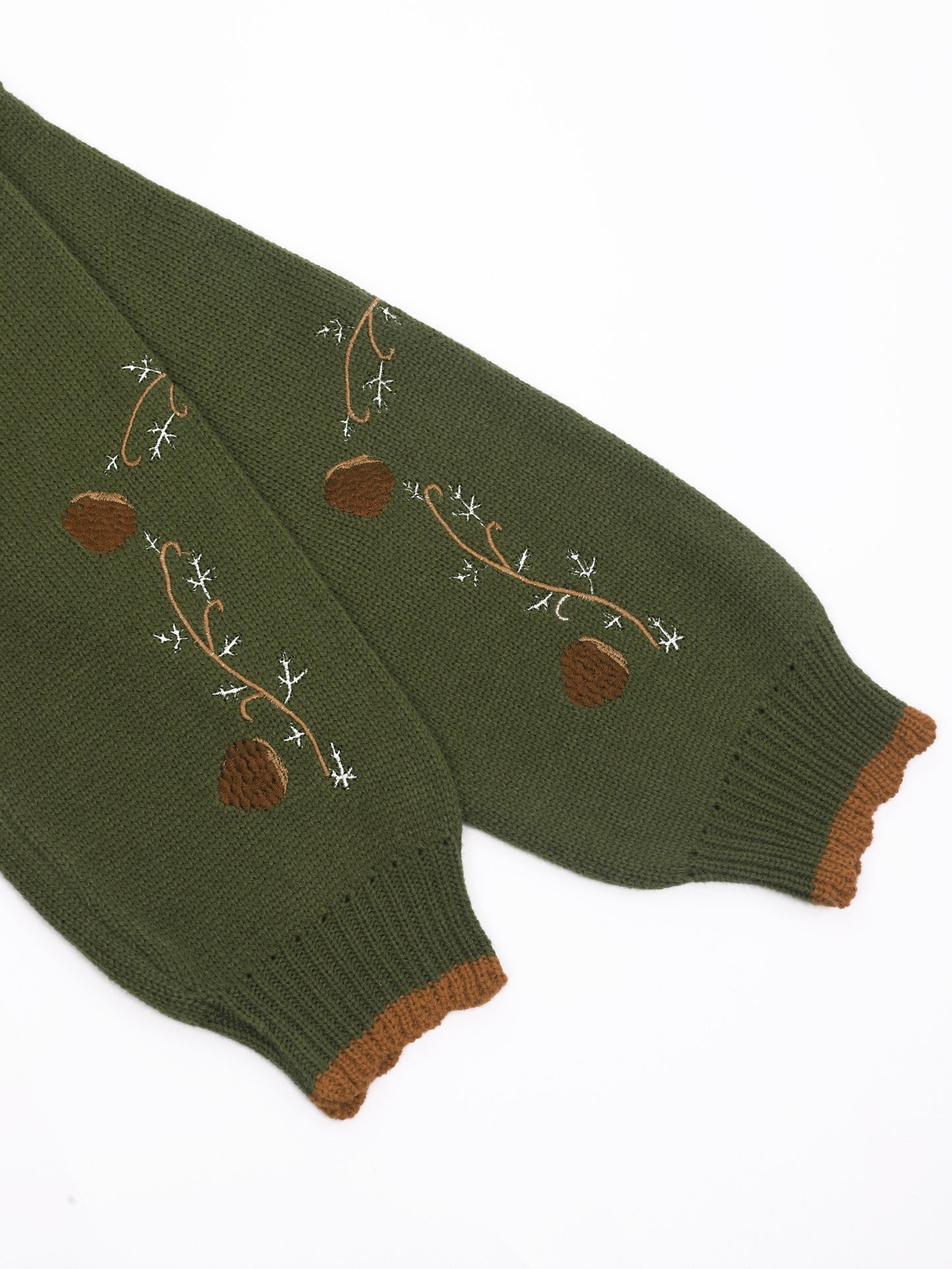 Henrietti | Women's Embroidered Wool Knit Cardigan with Buttons and Contrast Details