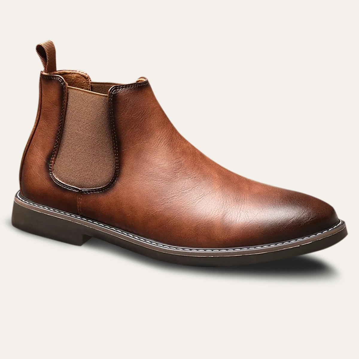 The Lothian Men's Classic Leather Slip On Chelsea Boots