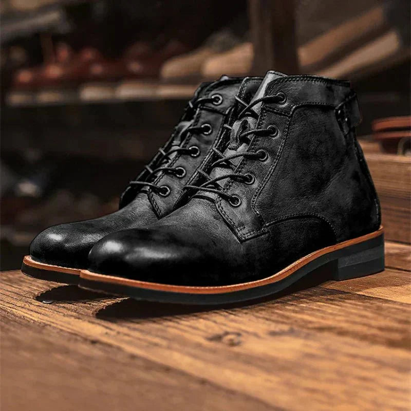 Buckminster | Men’s Vintage Lace-Up Ankle Boots with Rugged Design