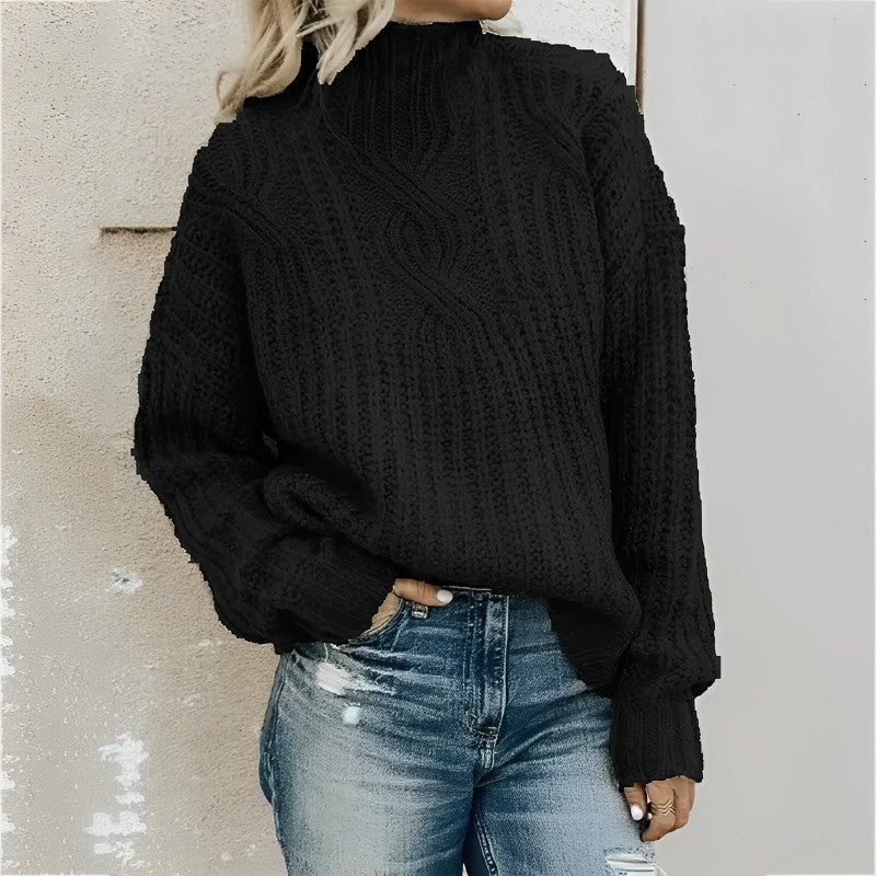 Agatha | Women’s Chunky Knit Sweater with High Neck
