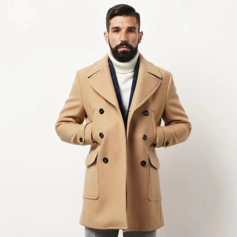 Ludvig | Men’s Fitted Double-Breasted Trench Coat with Lapel Collar
