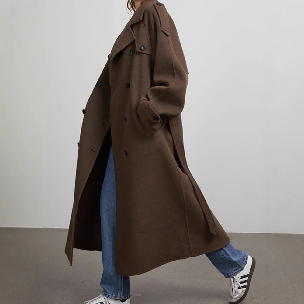 Ellery | Women’s Oversized Wool Blend Trench Coat with Waist Tie