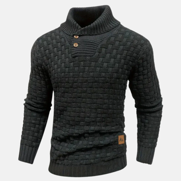 Grafton | Men’s Knitted Shawl Collar Sweater with Button Closure
