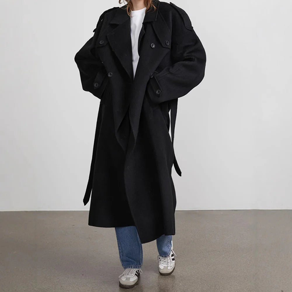 Ellery | Women’s Oversized Wool Blend Trench Coat with Waist Tie